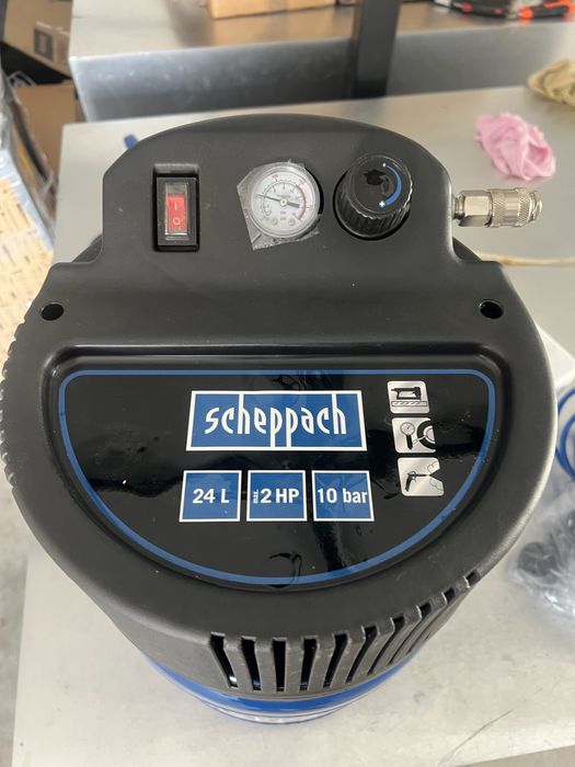 Компресор за въздух безмаслен 10 бара 24л -чисто нов Scheppach HC24V