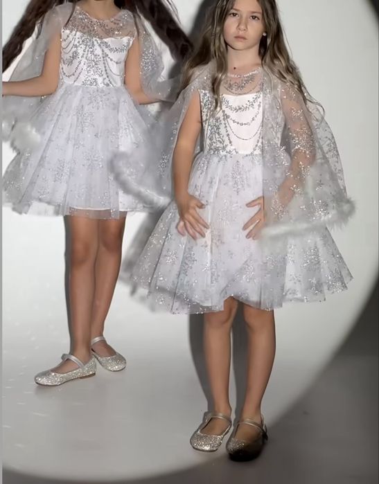 Платье белое снежинка