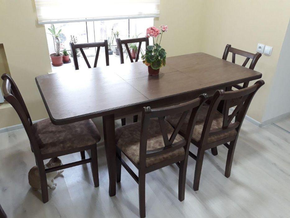 Гостиный комплект, овальный стол +6 стульев