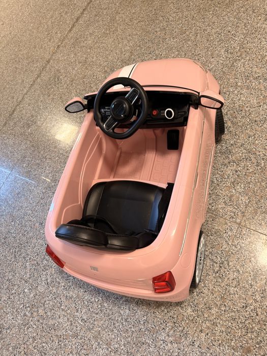 Masinuta electrica copii Fiat 500 roz cu telecomanda