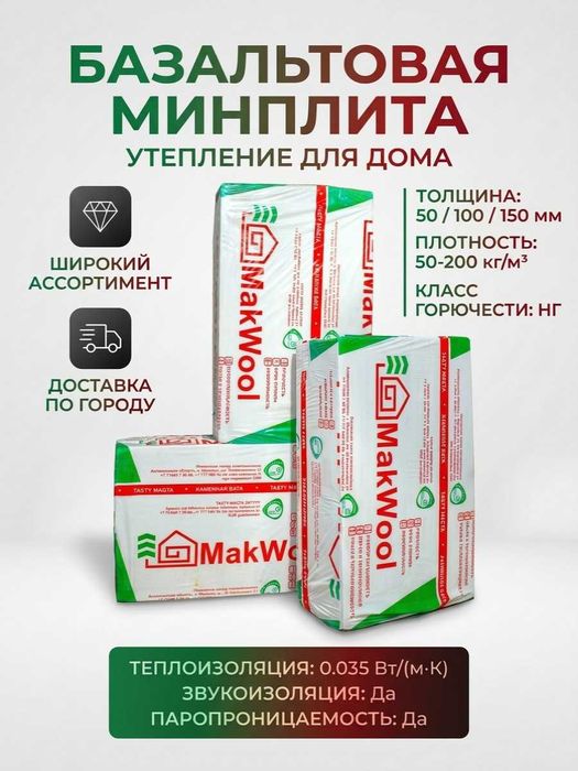 Каменная минвата (базальтовая) Утеплитель