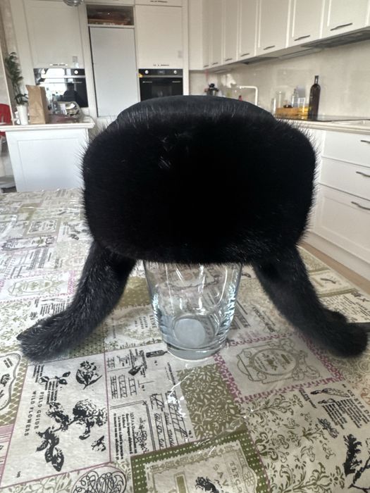 Шапка ушанка норковая