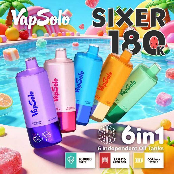 Vapsolo 180K puffuri 1-6 arome