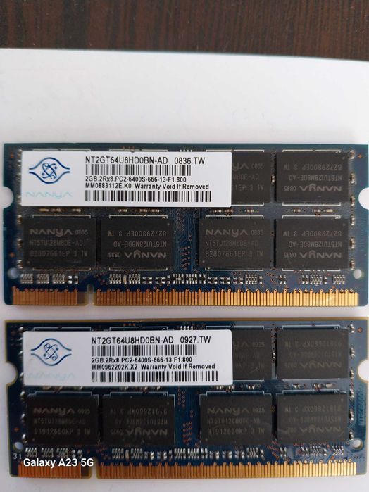 DDR2  2GB 800MHZ за лаптоп-2бр.