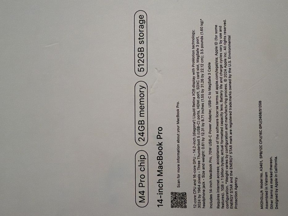 Apple Macbook Pro 14-inch M4 Pro-chip 24/512Gb “Space Black” A3401