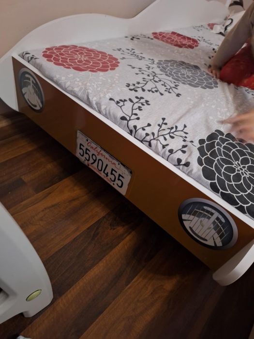 Pat masina cu saltea 80x160