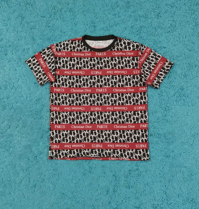 Tricou Christian Dior Letters Black&Red