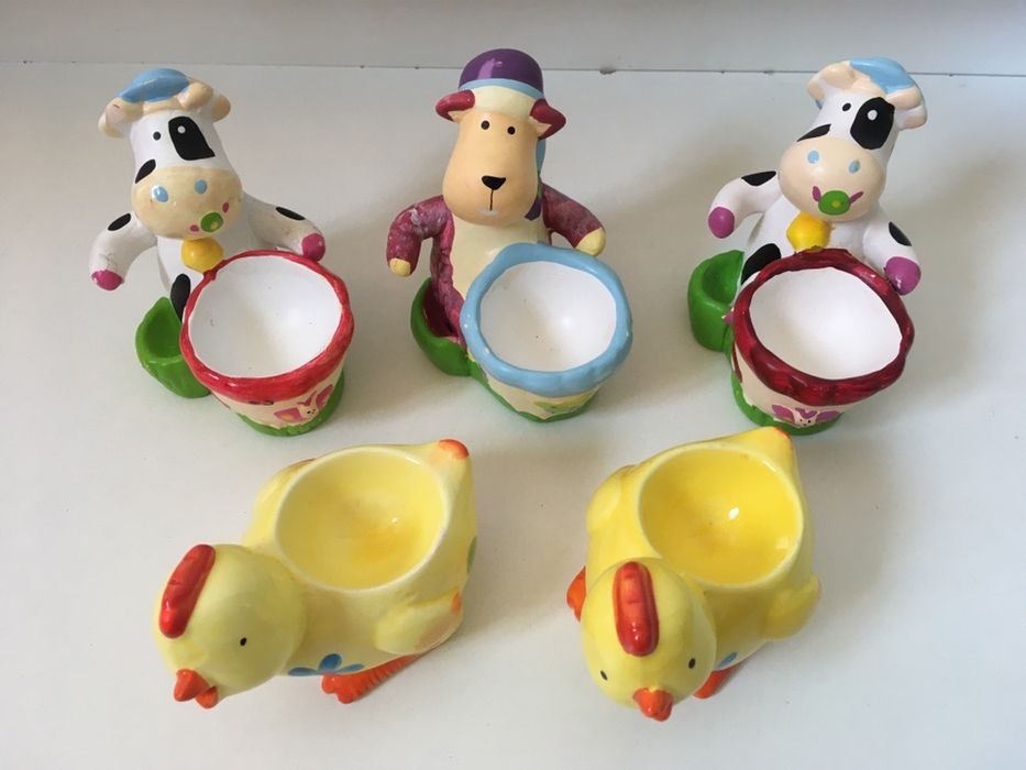 5бр винтидж поставки за яйца животни солница wc тоалетна чиния