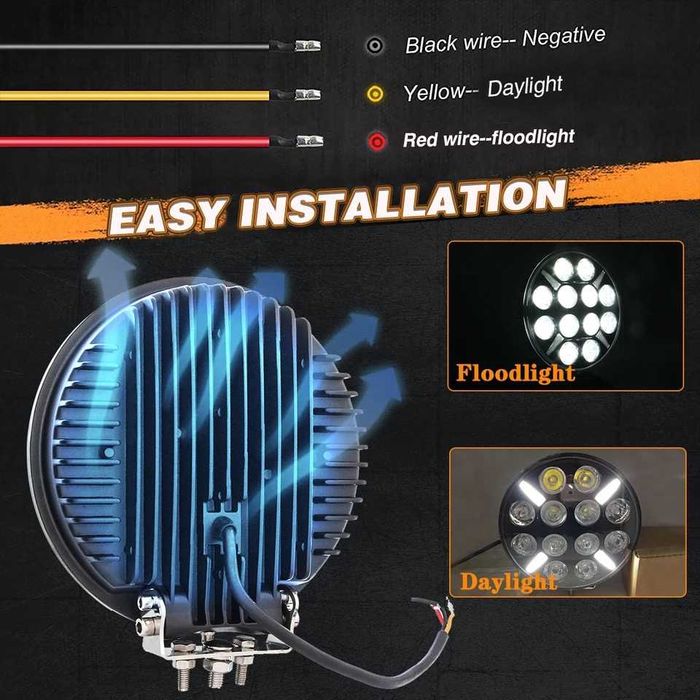 1бр. LED Халоген 9 инча / Работна лампа с дневна светлина 12 / 24V