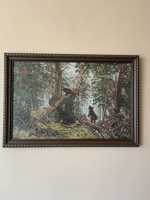 Гоблен: Утро в боровата гора на Шишкин