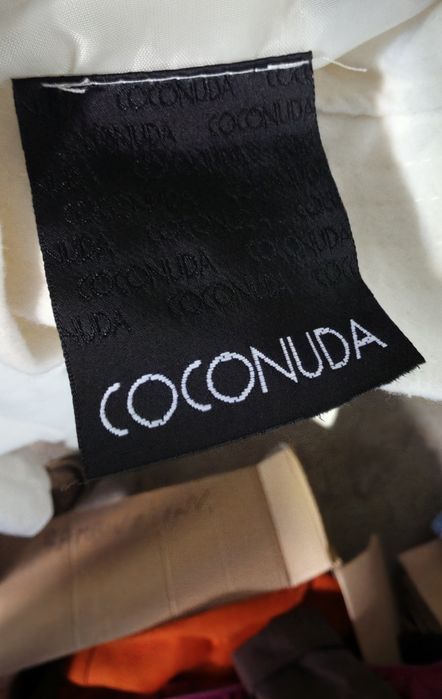 Дамско палто COCONUDA, бяло, с качулка и колан, размер S