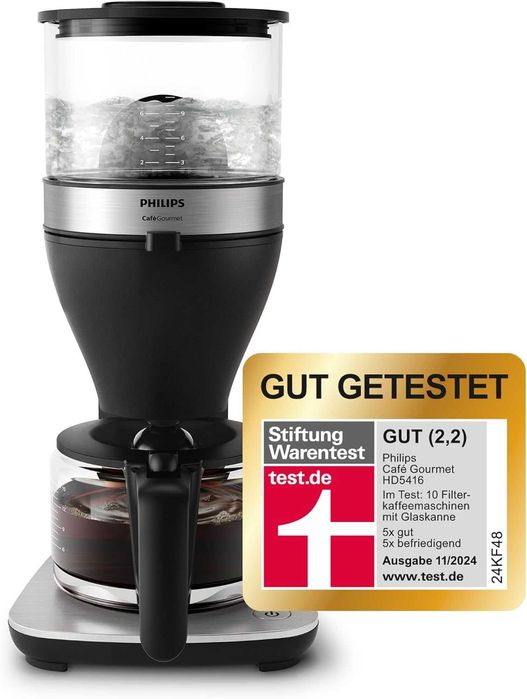 Филтърна кафемашина Philips HD5416/60, Капацитет 1,25 л, До 15 чаши