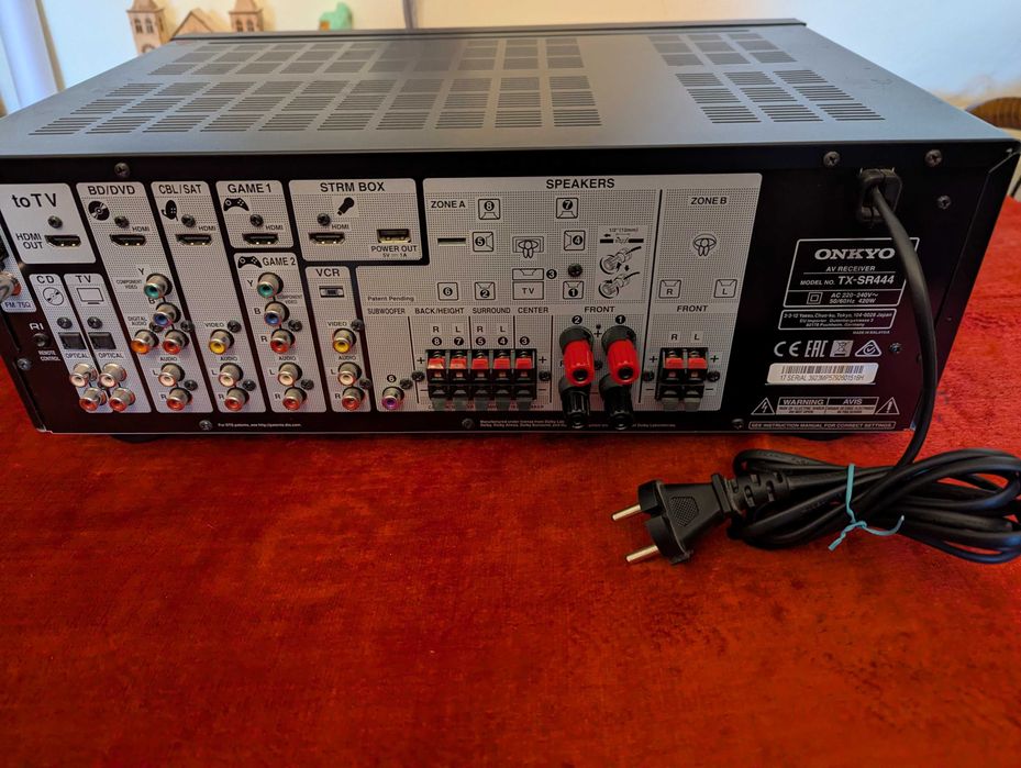 Receiver 4K UHD Dolby Atmos Onkyo TX-SR444