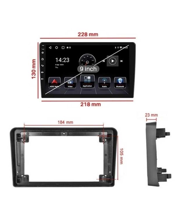 Audi A3 03/12 9” 2-DIN с Android’14, 4G/LTE, WiFi, 4/64GB, 8-core CPU