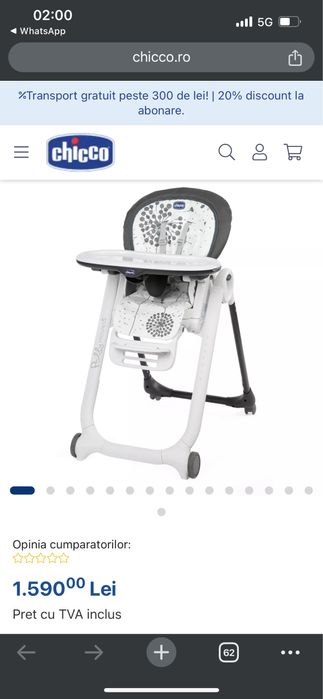 Scaun de masa Chicco Polly Progres 5 in 1, Dandelion