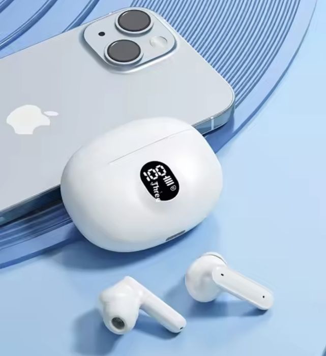 Безжични Bluetooth слушалки с дисплей за заряда - кристален звук