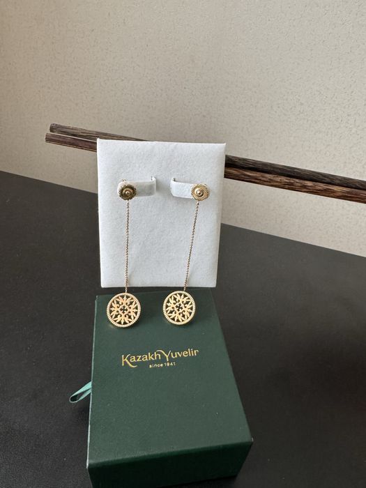 Серьги золотые 585 Казахювелир