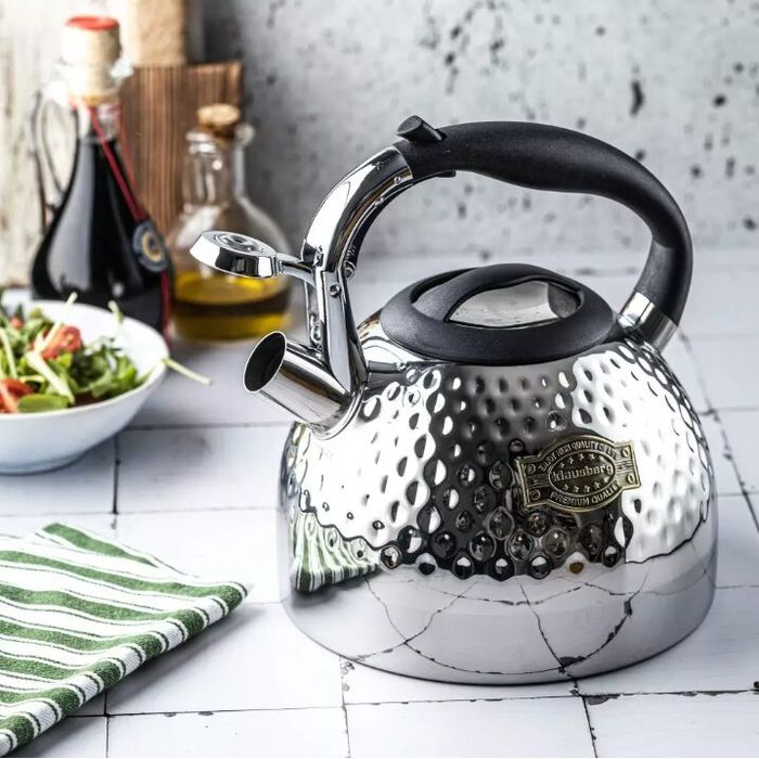 Fierbator din inox cu fluier, ceainic, argintiu satinat, 3L, Klausberg