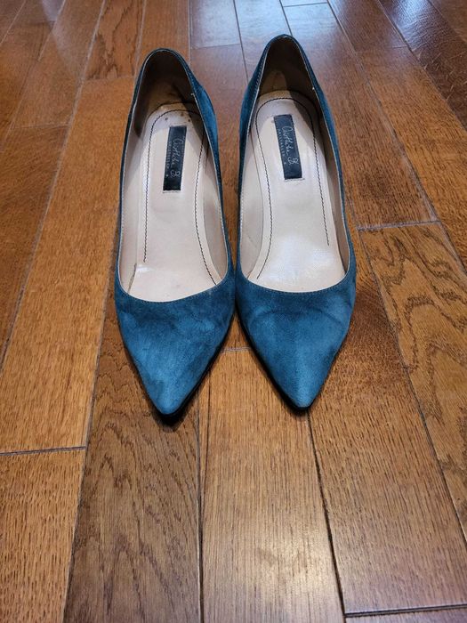 Pantofi ca noi,galbeni si turcoaz