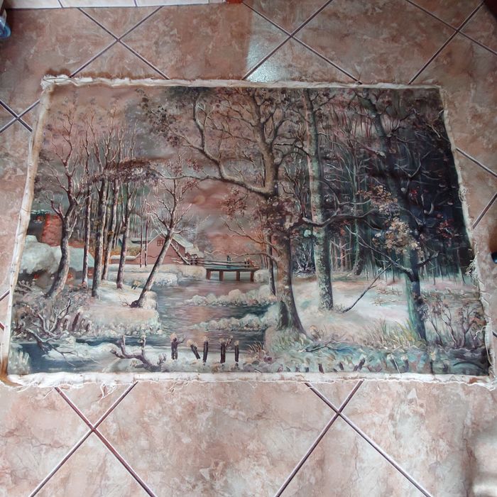 Pictura  in ulei pe panza dimensiune L 103 si l 73