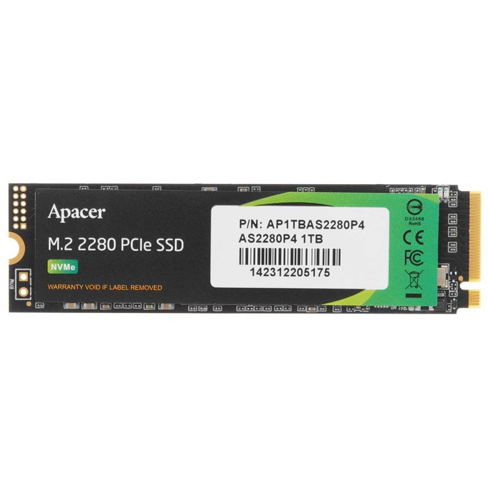 Твердотельный накопитель SSD M.2 PCIe Apacer AP1TBAS2280P4-1 1000 ГБ