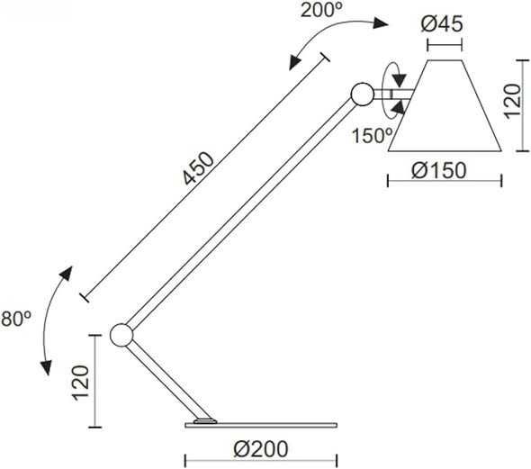Lampă de birou MANTIS - lampă de arhitect - flexo e27