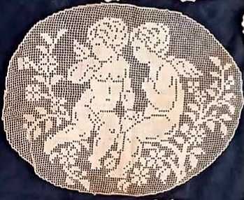 Покривка на една кука - правоъгълна, кръгла, синя, каренца, якички