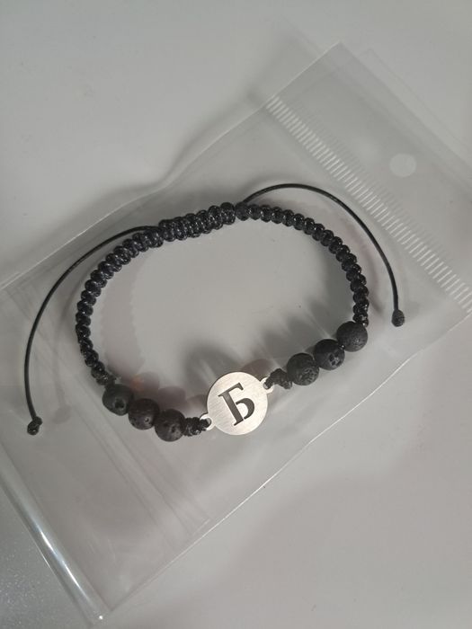 Гривни с букви и ест.камъни и стоманени елементи