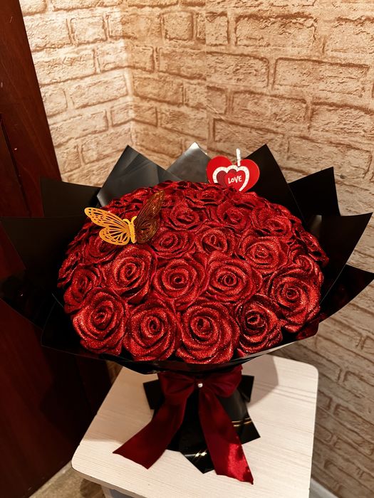 Атласный ленты букет