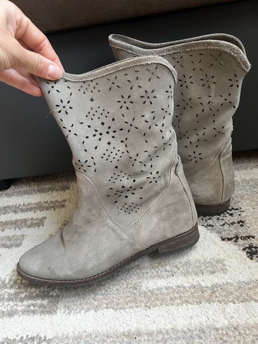 Дамски ботуши от естествен велур