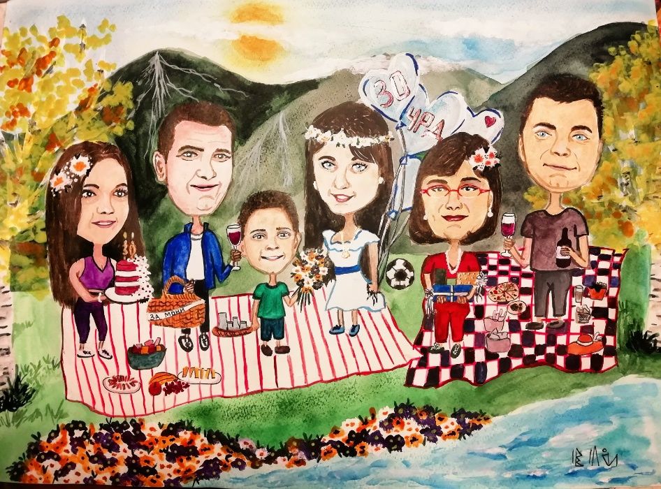 Карикатури и шаржове по поръчка. Страхотен подарък за всякакви поводи!