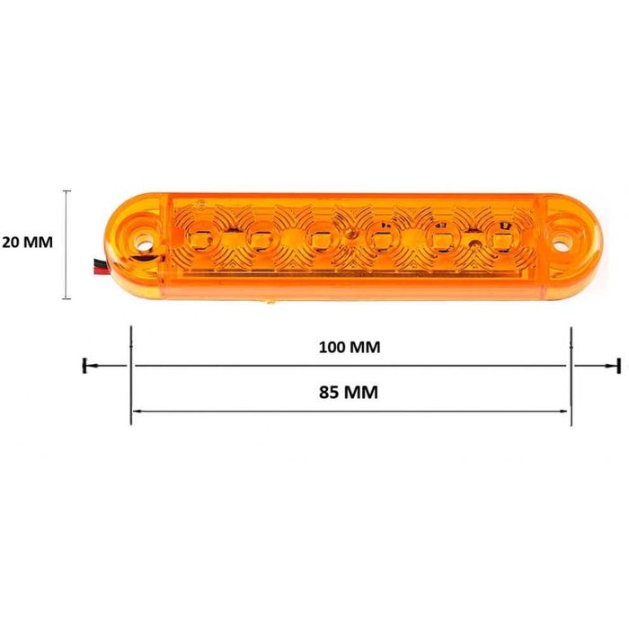 10 БРОЯ LED Жълт Габарит с 6 диода за камион ремарке платформа 12V-24V