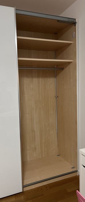 Dressing/ Dulap 270/222/69 cm 3 usi culisante sticla alba/oglinda