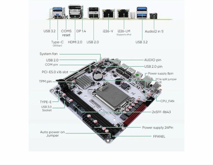 Placa de baza i NAS Q670  intel vPro 8 bay LGA 1700