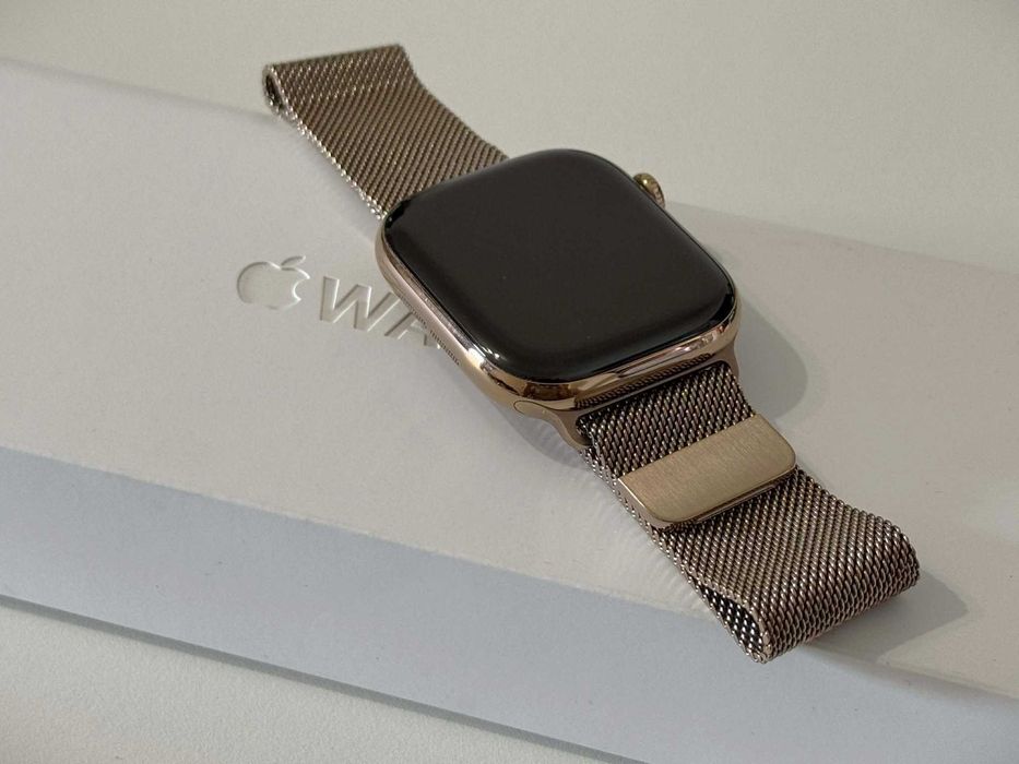 Бартер! Гаранция! Apple Watch 10 Cell 46mm Gold Titanium Milanesе 98%