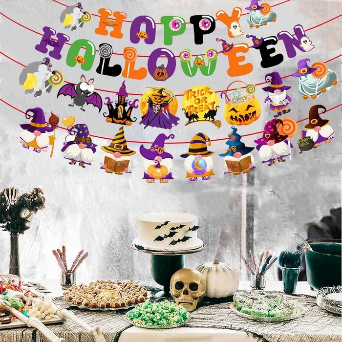 Декорации „Happy Halloween“, за Хелоуин с Тиква и Прилепи