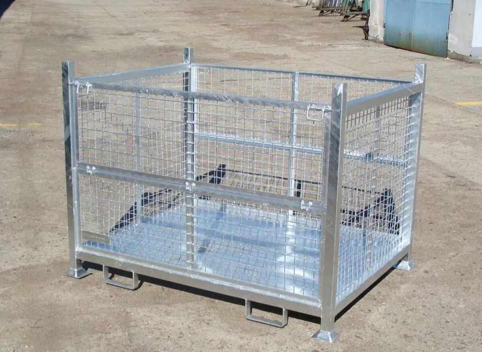 Rafturi metalice Box paleti pliabile zincate GITTERBOX