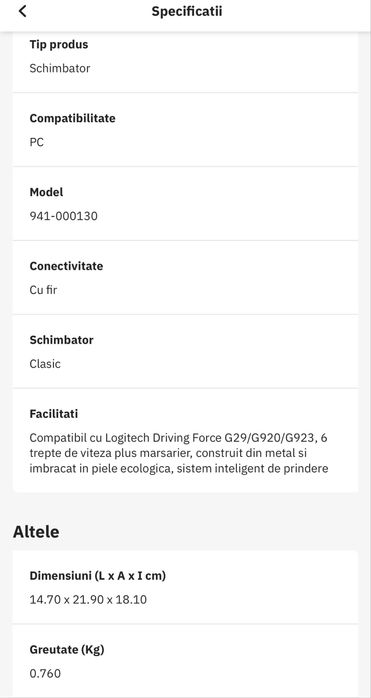 Volan Logitech G920 + schimbator + garantie