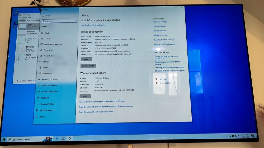 Unitate pc i3 9100f ssd 256 8gb ddr4 win10