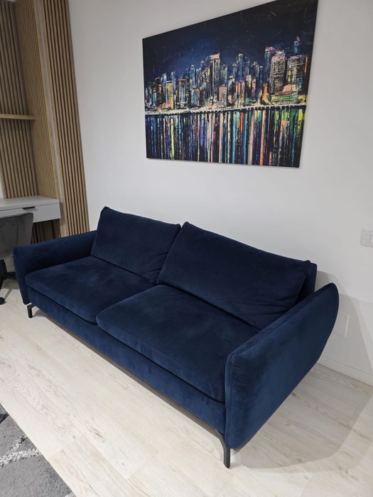 Canapea modernă albastru închis cu ladă depozitare – 1200 lei – Sector 5