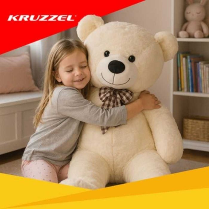 Голяма Плюшена играчка мечка, Плюшена мечка 180 см, екрю