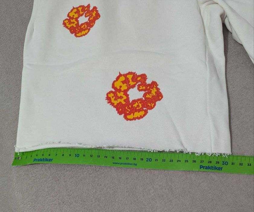 Къси панталони памук М и Л бял/червн  мъжки