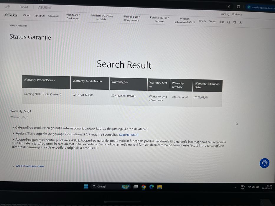 Laptop Gaming Asus rog strix G16 / Garantie / rtx 4060 / i9 14900HX
