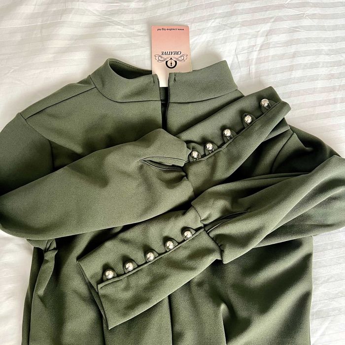 Rochie office noua khaki