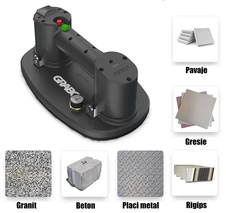 Ventuza vacuum  acumulator Nemo GRABO, max 170kg GBO-NG-1B-FB-1S