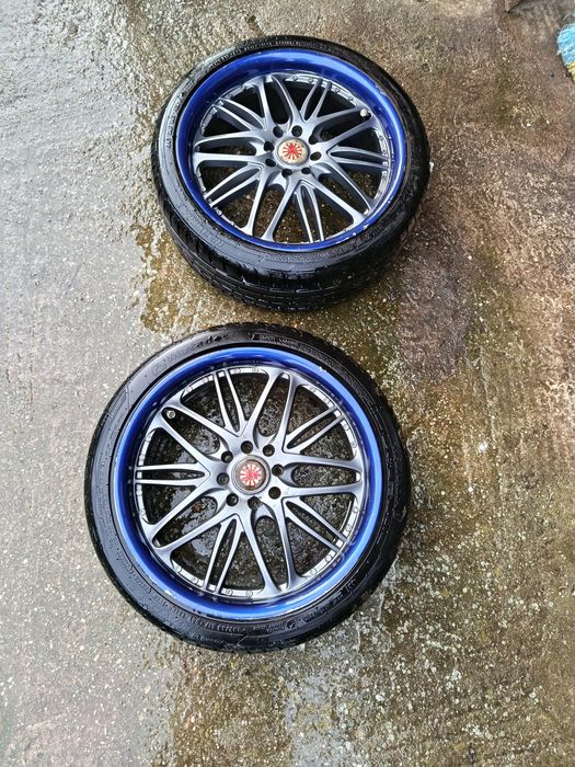 Vand 4 Jante "17 wolf racing 4x100 si 4x108 cu cauciucuri bune