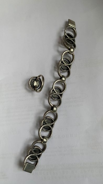 Антична сребърна гривна + пръстен