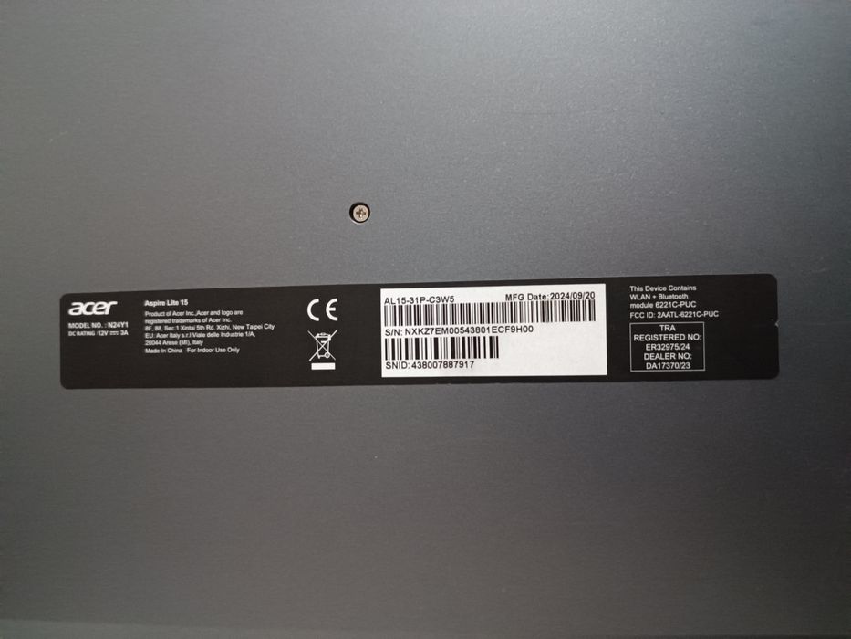 Acer aspire lite 15 noutbuki karobka dakimenti bor