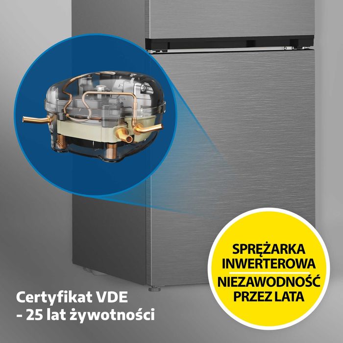 Нов инверторен хладилник BEKO B3RCNA415HXB1 SpacePro 415L HarvestFresh NoFrost - AeroFlow SmoothFit 203.5 см,