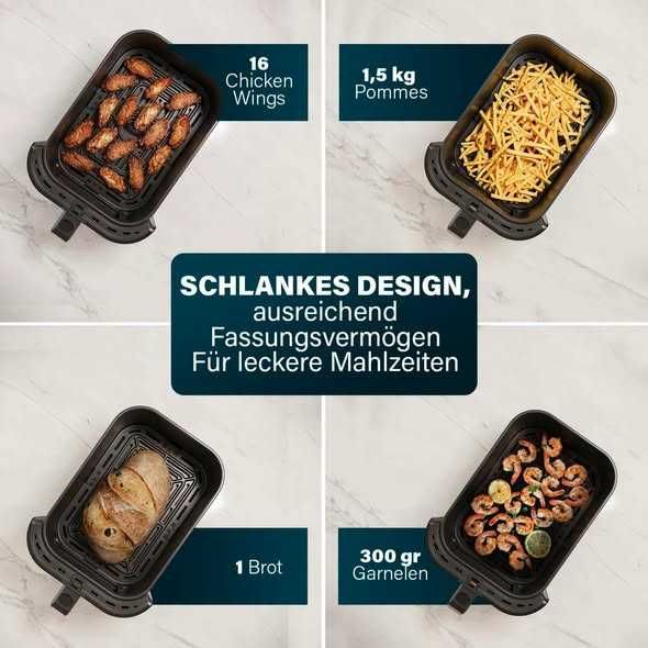 Friteuza cu aer cald Princess SlimFry 8L, 2000W, Digitala, Garantie